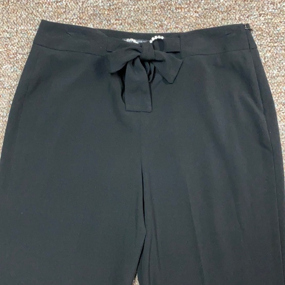 Larry Levine petite stretchy black pants with rhinestones buckle tie belt. MP - Picture 4 of 10